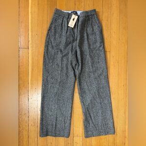 NWT Rowing Blazers Wool Herringbone Pleated Pant Trousers Charcoal Preppy CBK